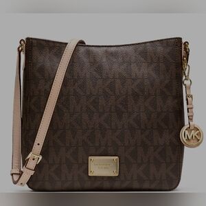 Michael Kors Jet Set Brown Monogram Messanger Bag
